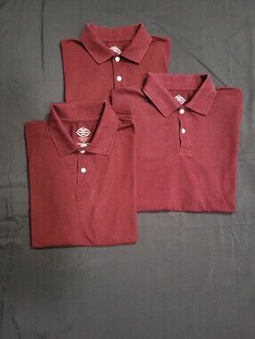 St. John's Bay Work/School Uniform Burgundy Collard Shirt Men Size Medium Lot Od